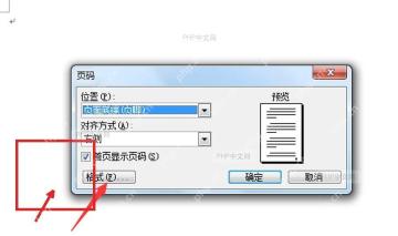 Word 页码对话框里的格式按钮，对应进入设置页码格式这一步