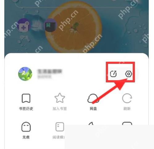 夸克菜单中的设置图标