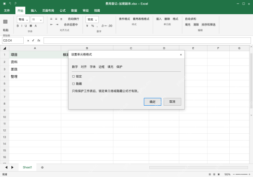 模拟 Microsoft Excel 完整窗口：备注允许直接填写，先解锁对应单元格