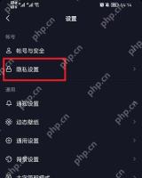 抖音设置页面进入隐私设置