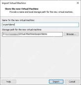 VMware Workstation Import Virtual Machine 窗口填写虚拟机名称和存储路径