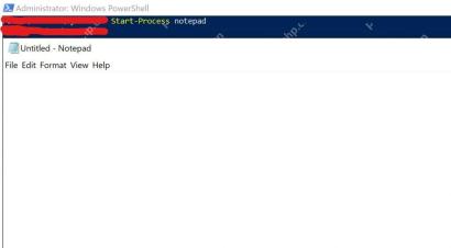 Windows PowerShell 使用 Start-Process 启动记事本程序