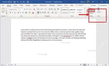 第一步打开替换入口的 Word 界面