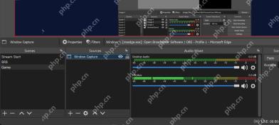 OBS Studio 来源列表和菜单用于检查来源是否锁定并管理图层