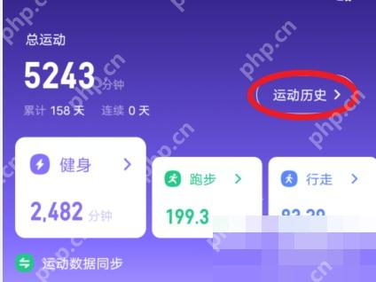 Keep 总运动卡片里的运动历史入口