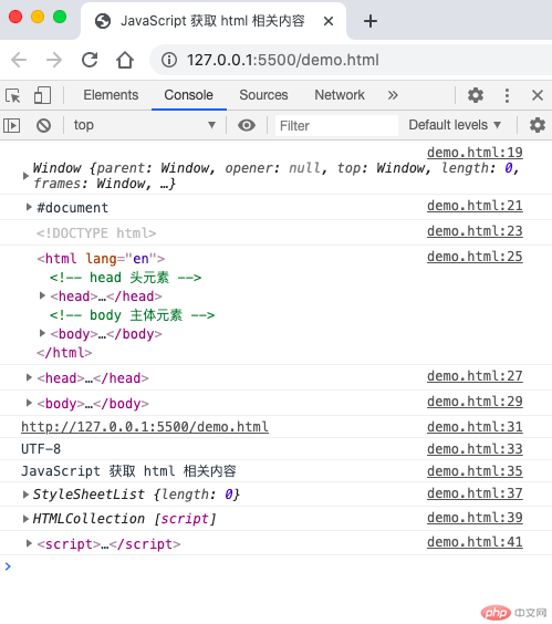 JavaScript 获取 html 相关内容