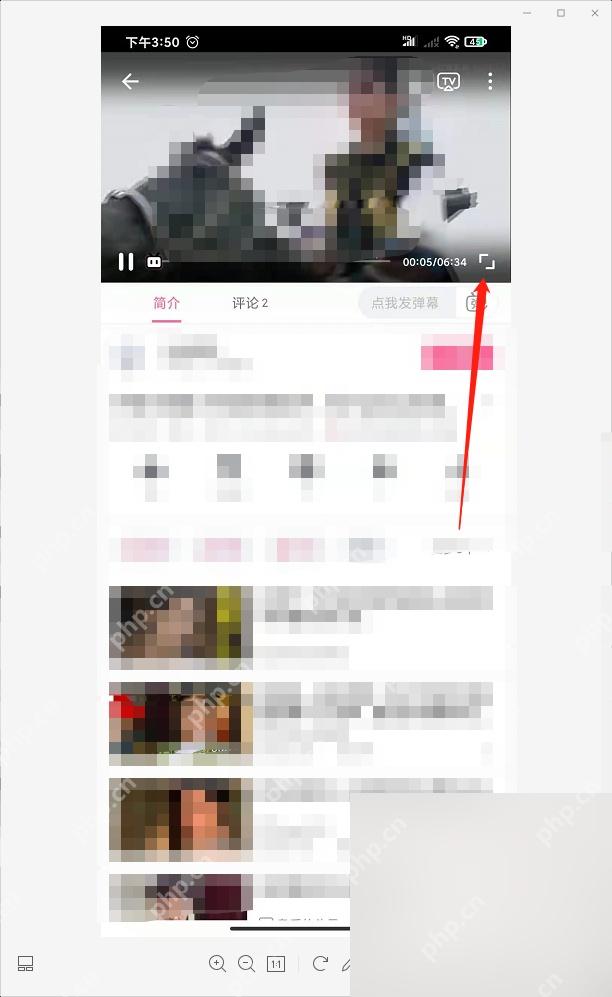 哔哩哔哩视频播放页里的全屏入口