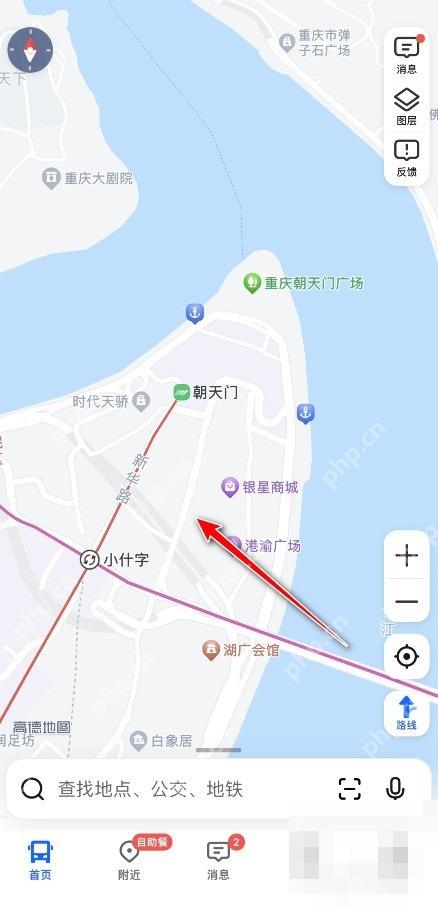 高德地图首页长按或点选地图上的目标位置,准备申请新增定位点