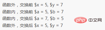 Que signifie le passage de valeur en php