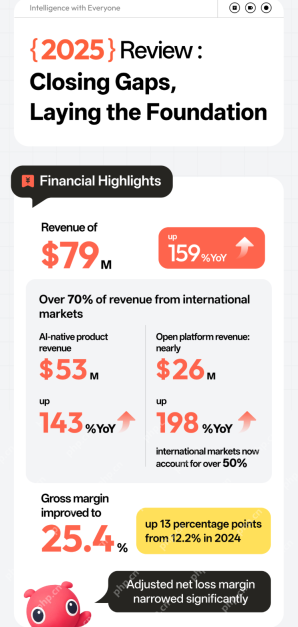 MiniMax 2025 年全年业绩:营收 7904 万美元,同比增长 158.9% - php中文网