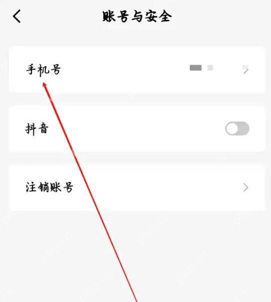 红果短剧账号与安全页面手机号入口