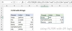 Excel FILTER函数使用加号连接条件实现OR筛选的截图