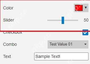 Wallpaper Engine 官方 User Properties 示例显示 Color Slider Checkbox 等可调属性