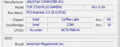 CPU-Z Mainboard 页面 Chipset 和 Southbridge 字段显示主板芯片组型号