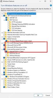 Win11 Windows 功能窗口勾选 Media Features 和 Windows Media Player Legacy
