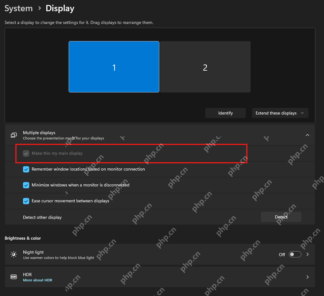 win11怎么设置双显示器_win11双屏显示配置步骤 - php中文网