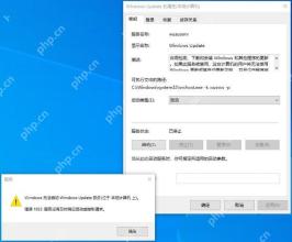 Windows Update 属性页和错误 1053 弹窗