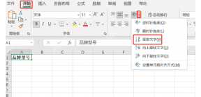 Excel 开始选项卡中选择竖排文字