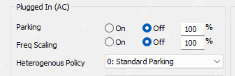 ParkControl 插电模式下 Parking 和 Freq Scaling 开关。