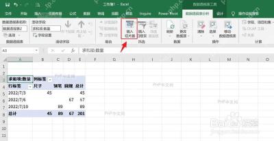 点击数据透视表分析中的插入切片器
