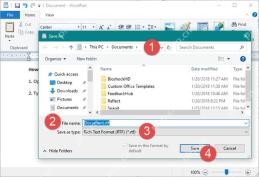 Windows 10 写字板另存为 RTF 格式