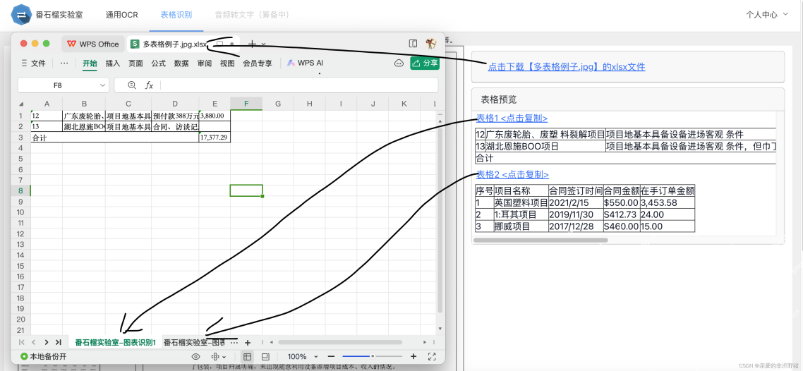 将提取出的多张表集中到结果文件中复核