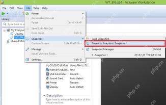 VMware Workstation Snapshot 菜单高亮 Revert to Snapshot 用于恢复指定快照