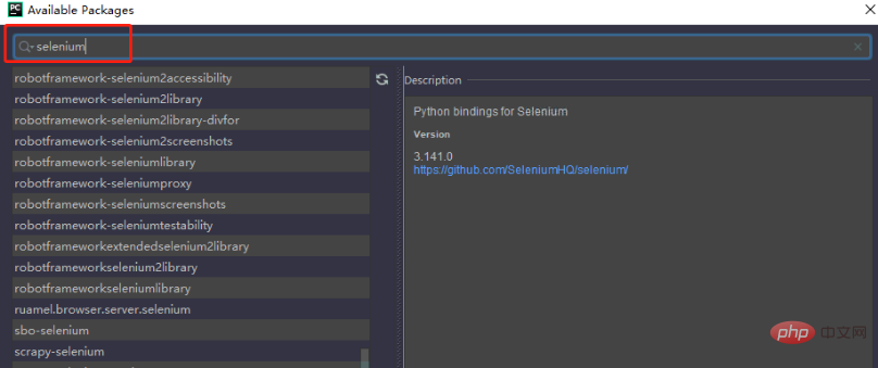 Comment installer le sélénium dans pycharm