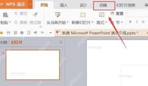 WPS 演示左侧选中幻灯片后进入动画选项卡