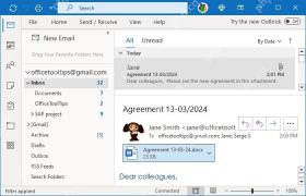 Outlook 收到邮件中的普通附件块