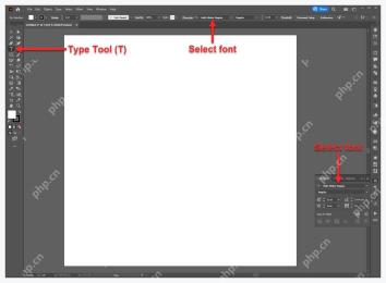 Illustrator Character 面板中调整文字对象属性
