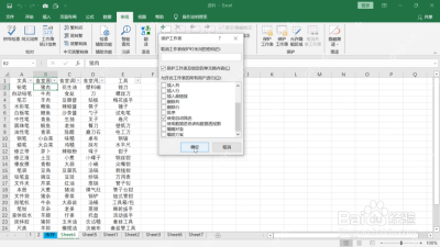 Excel保护工作表窗口勾选使用自动筛选