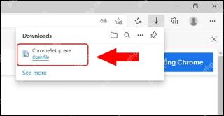 浏览器下载面板中的 Chrome 安装程序
