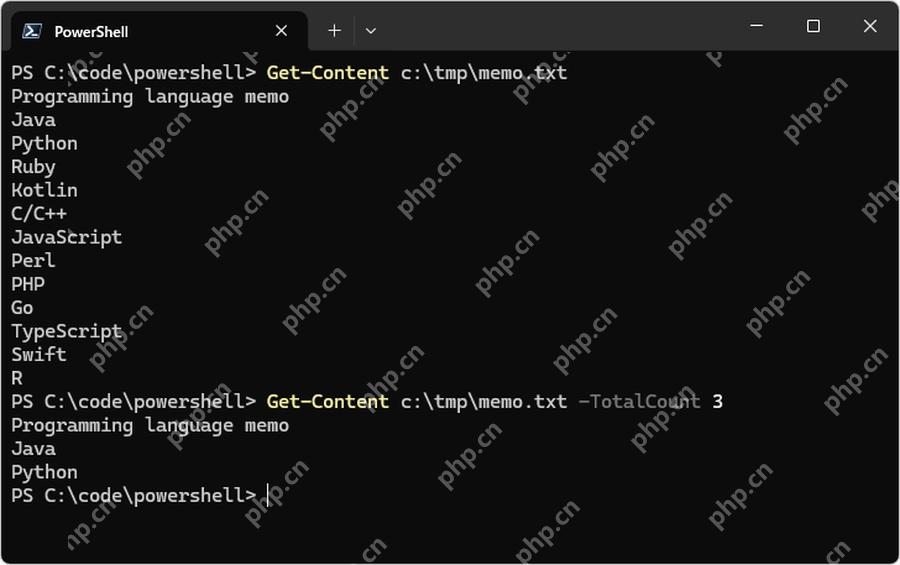 Windows PowerShell 使用 Get-Content 查看命令执行日志