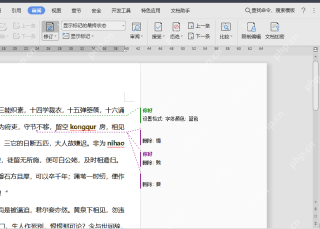 WPS文字右侧显示多处修订标记和修改说明