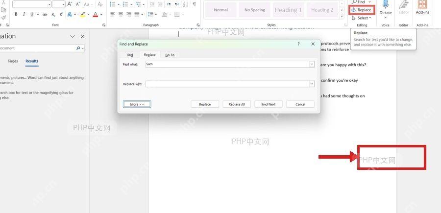 第三步执行全部替换的 Word 界面