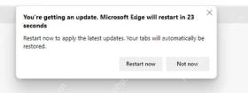 Microsoft Edge空闲重启更新启用状态