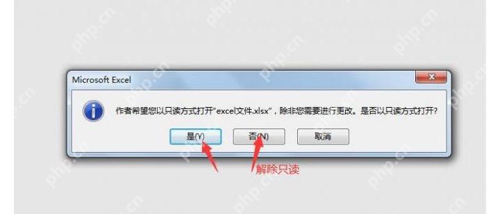 Excel 打开文件时提示是否以只读方式打开