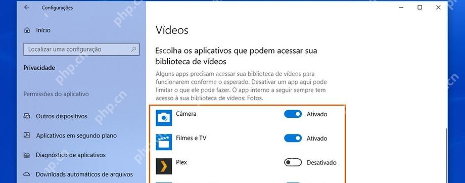 Win10 Videos 页面显示视频库访问权限设置