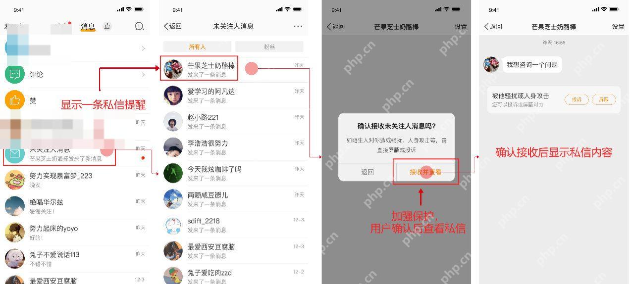 微博未关注人消息确认接收并查看提示
