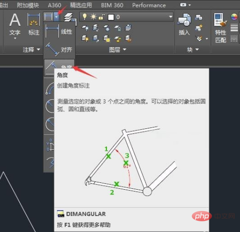 How to use CAD angle annotation