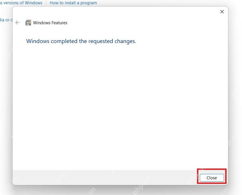 Win11 完成 Windows TIFF IFilter 功能更改后点击关闭