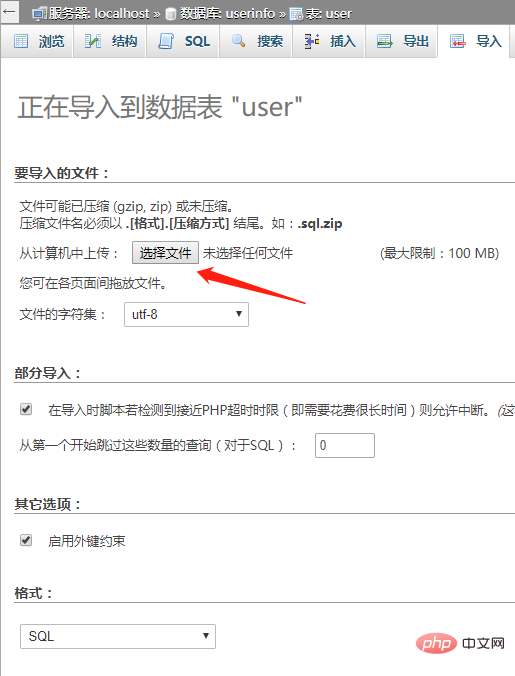 phpmyadmin怎麼導入SQL