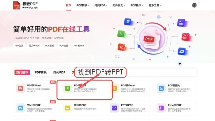 PDF转PPT找到PDF转PPT入口