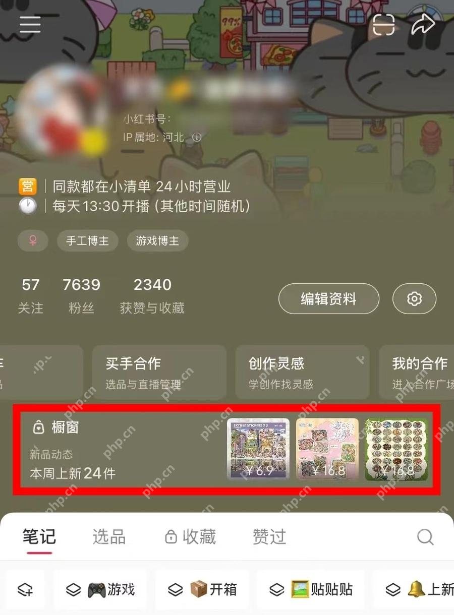 小红书怎么开通商品橱窗_开通后在个人主页确认橱窗展示