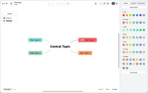 Xmind Pro 主题旁显示优先级标记结果。