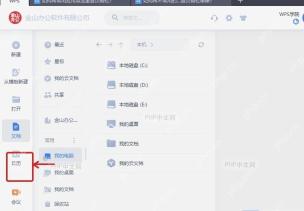 WPS首页左侧导航栏中点击应用入口