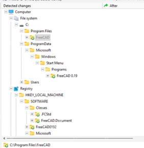 Total Uninstall Windows File system 树显示 Program Files 残留路径。