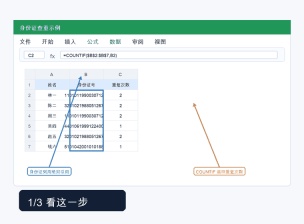 Excel 身份证号码查重操作动图