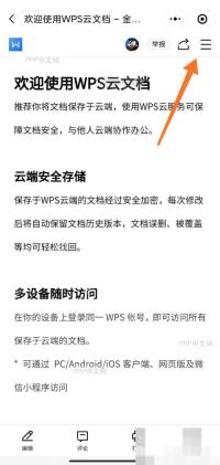 电脑浏览器地址栏粘贴金山文档链接,网页加载出文档预览界面的截图